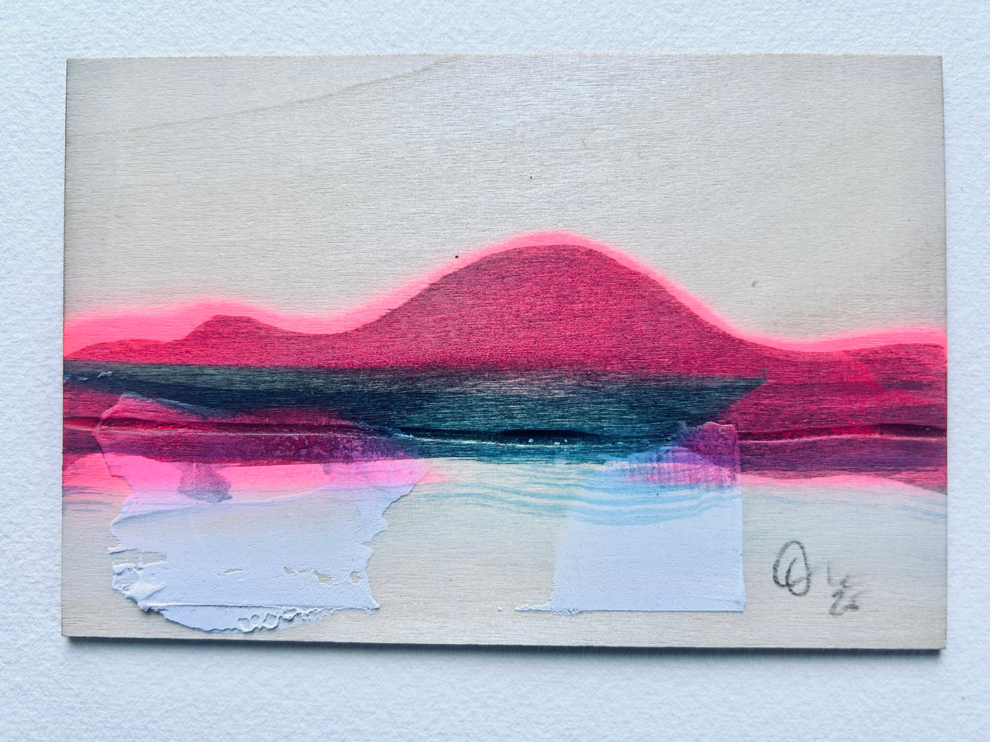 Newcastle Coast #45 | Mixed media on wooden panel. Framed.