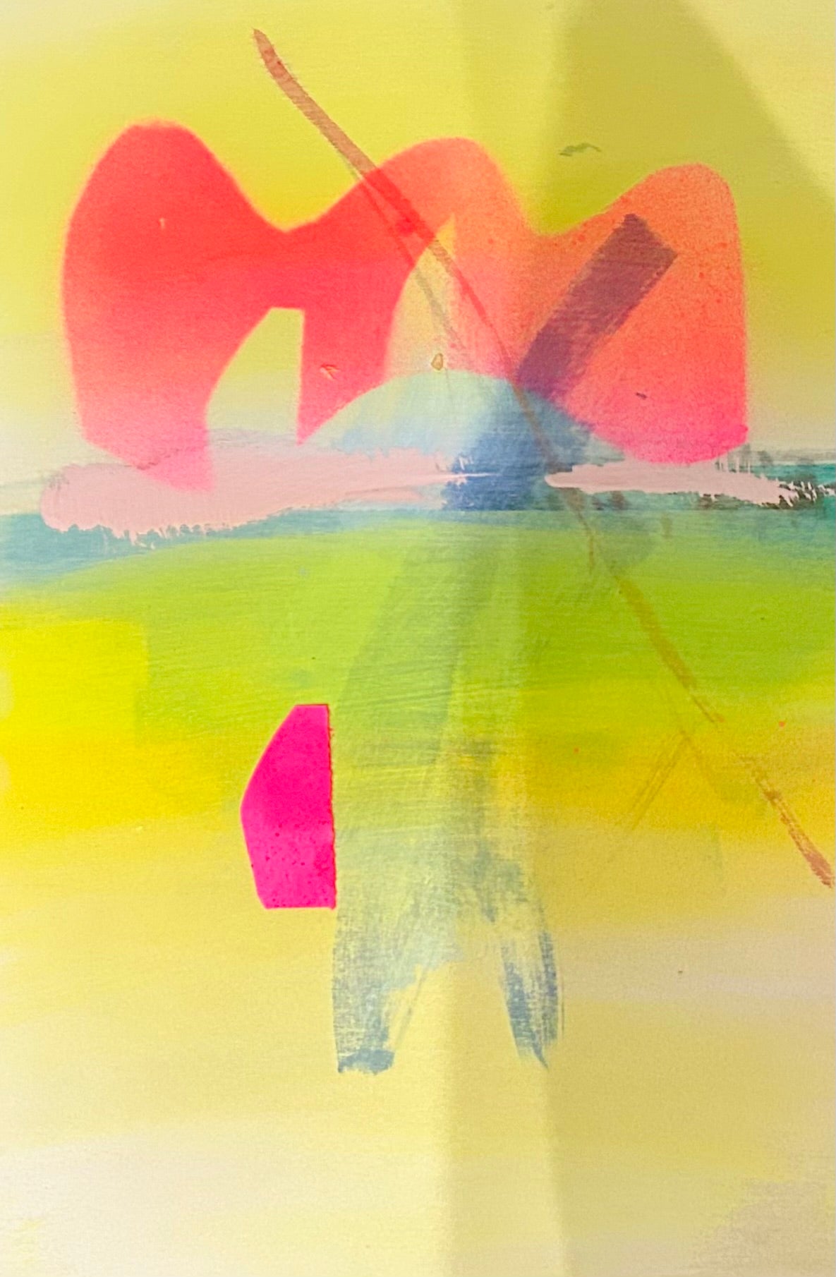 Daybreak bike ride #2 | Mixed Media on board.