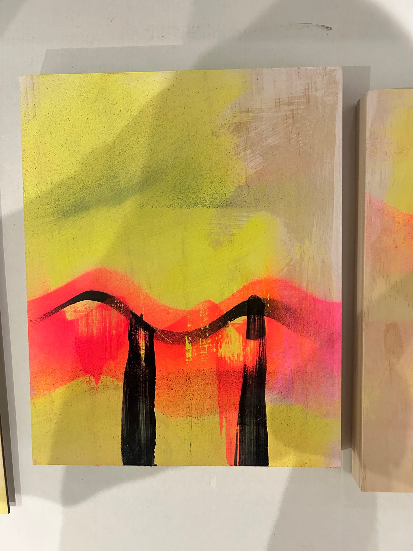 SOLD. Daybreak bike ride #1 | Mixed Media on board.