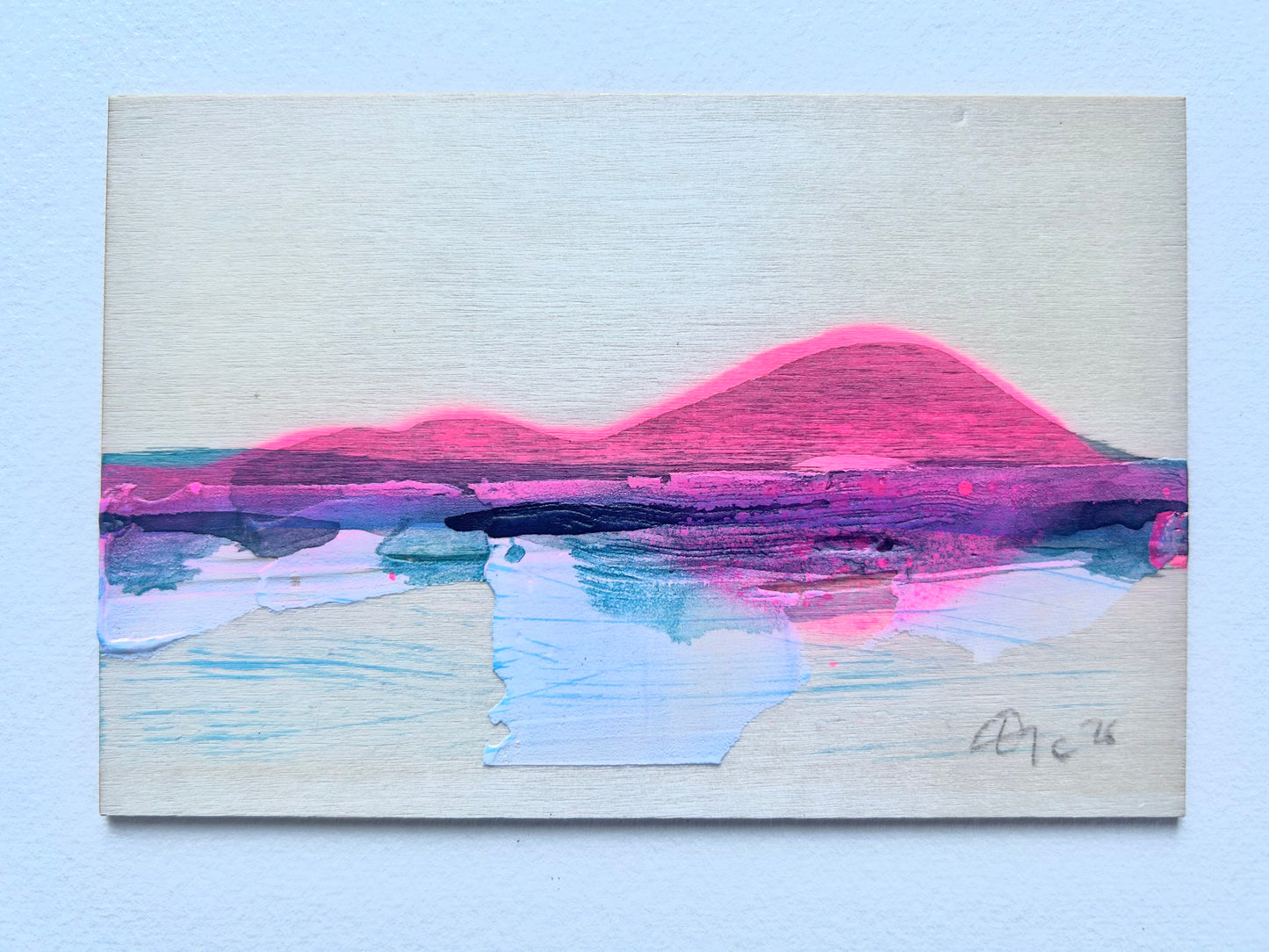 Newcastle Coast #46 | Mixed media on wooden panel. Framed.