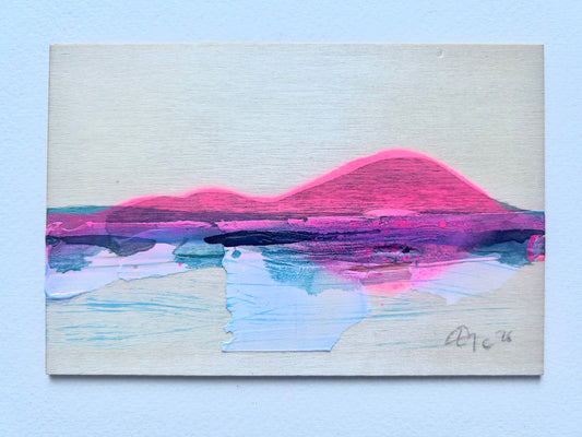 Newcastle Coast #46 | Mixed media on wooden panel. Framed.