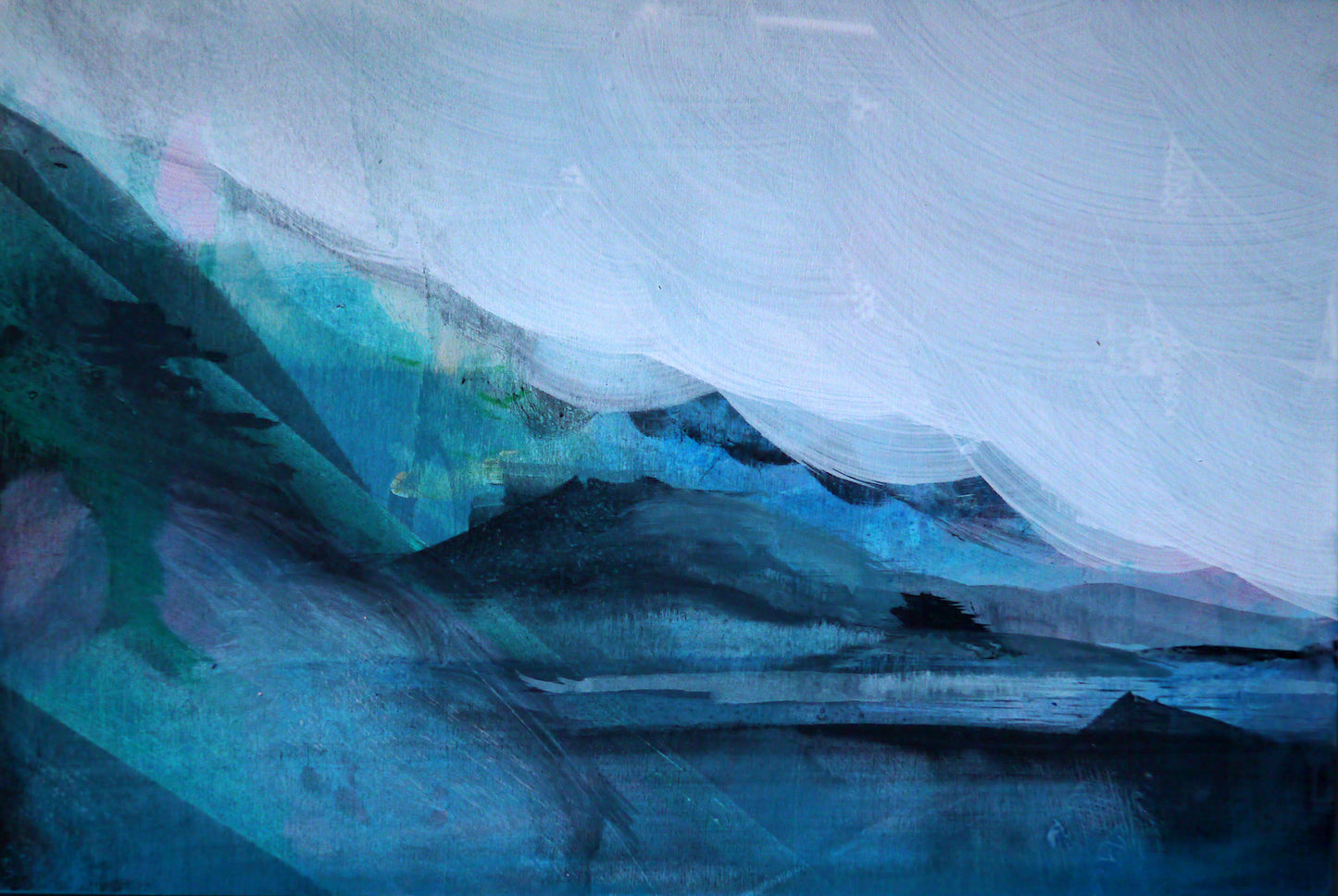 Cloud over Shiroyama | Mixed Media on board. Framed. Original