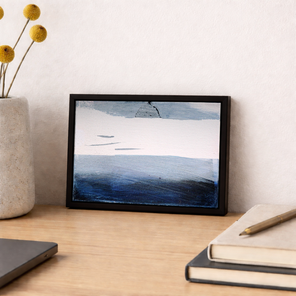 Kagoshima Coast #1 | Ink & Acrylic on canvas board. Framed.