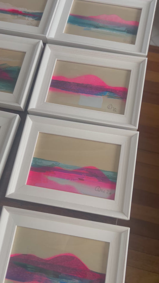 Newcastle Coast #45 | Mixed media on wooden panel. Framed.